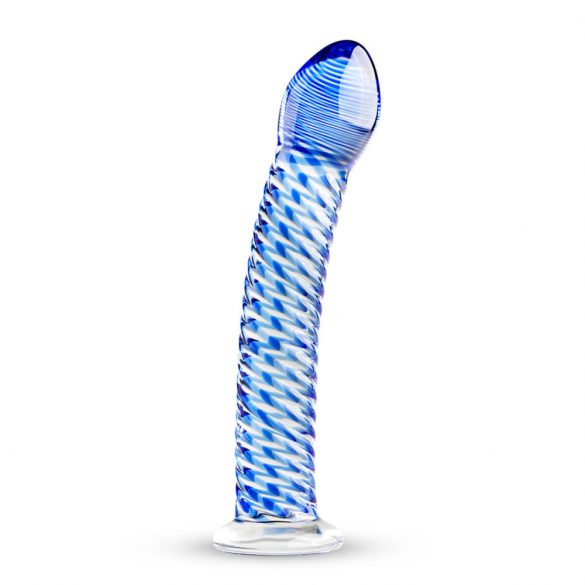 Gildo Verre No. 5 - dildo en spirale (transparent-bleu)