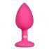 Easytoys Diamond - anální dildo s bílým kamínkem (malé) - růžové