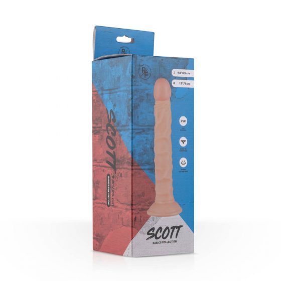 Real Fantasy Scott - realistické dildo s přísavkou (25cm) - tělová barva