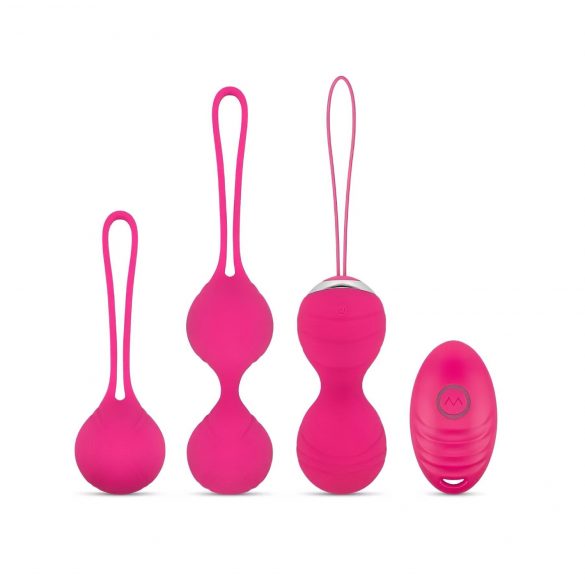 Easytoys LoveBalls - vibrační venušiny kuličky - 3dílná sada (růžová)