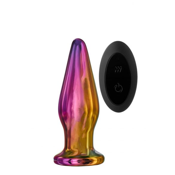 Vibrateur anal en verre coloré avec radio Glamour