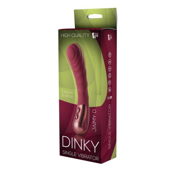 Dinky Jaimy D. Single - nabíjecí, žebrovaný vibrátor na bod G (bordó)