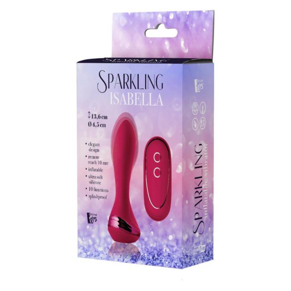 Vibrateur anal gonflable rechargeable avec radio Isabella (rouge)