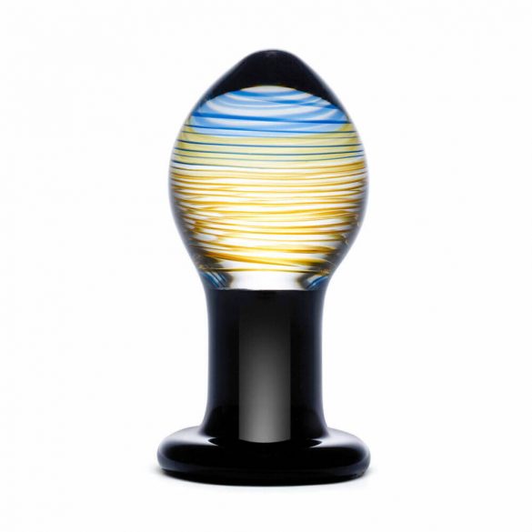 GLAS Galileo - plug anal en verre (noir-or)