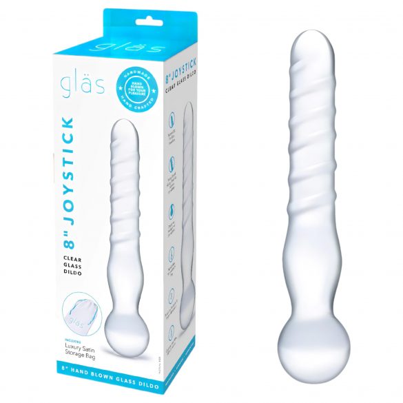 GLAS - klasické dvojité skleněné dildo (průhledné)