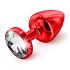 DIOGOL Anni - White Stoned Butt Plug - Red (3cm) 