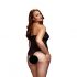 BACI Plus Size - průsvitné body s páskem za krk - černé (XL-XXL)