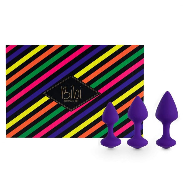 FEELZTOYS Bibi - kit de plugs anaux - violet (3 pièces)