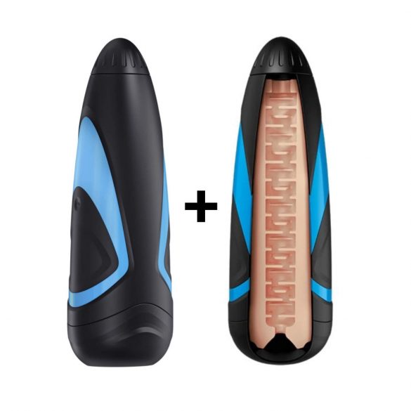 Satisfyer Men One masturbator met Lusty Tongues inzetstuk (blauw-zwart)