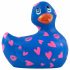 My Duckie Romance 2.0 - vodotěsný vibrátor na klitoris - kačenka se srdíčky (modro-růžová)