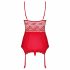 Obsessive Lovica - ensemble porte-jarretelles en dentelle et tanga (rouge) - L/XL