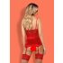 Obsessive Lovica - ensemble porte-jarretelles en dentelle et tanga (rouge) - L/XL