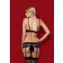 Obsessive Wonderia - Ensemble de lingerie en dentelle brodée (noir) - L/XL