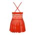 Charmante Babydoll en Dentelle avec String (Rouge)