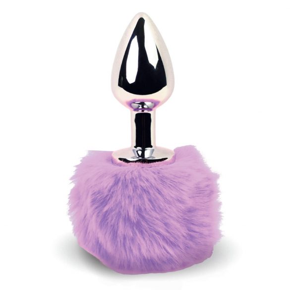 FEELZTOYS Bunny Tails - plug anal en métal avec queue de lapin (argent-violet)