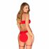 Obsessive Kissmas - Lingerie Set (Red)  - L/XL