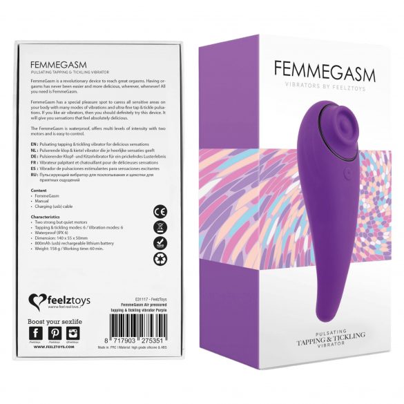 FEELZTOYS Femmegasm - dobíjecí, vodotěsný vaginální a klitorální vibrátor (fialový)