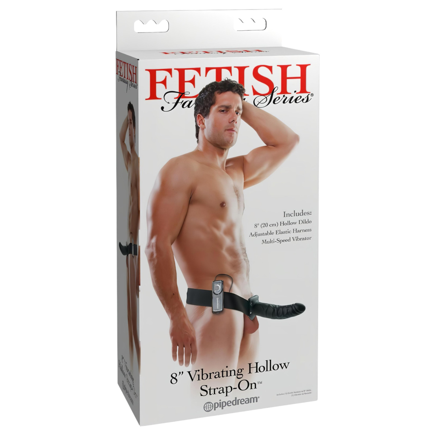 Fetish Strap-On 8 - dutý vibrátor s řemínkem (černý)