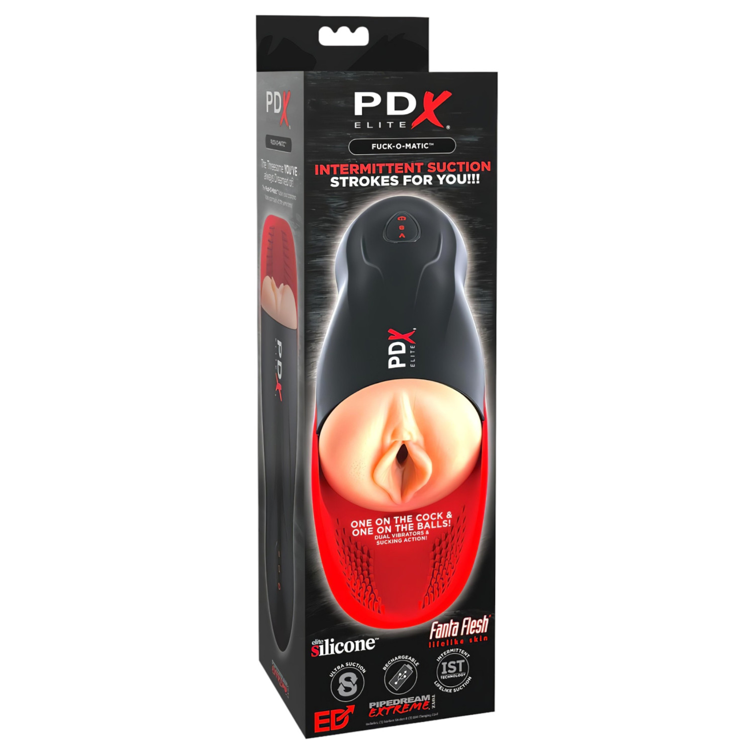 PDX Elite Fuck-O-Matic - akumulátorová sací umělá vagína masturbátor