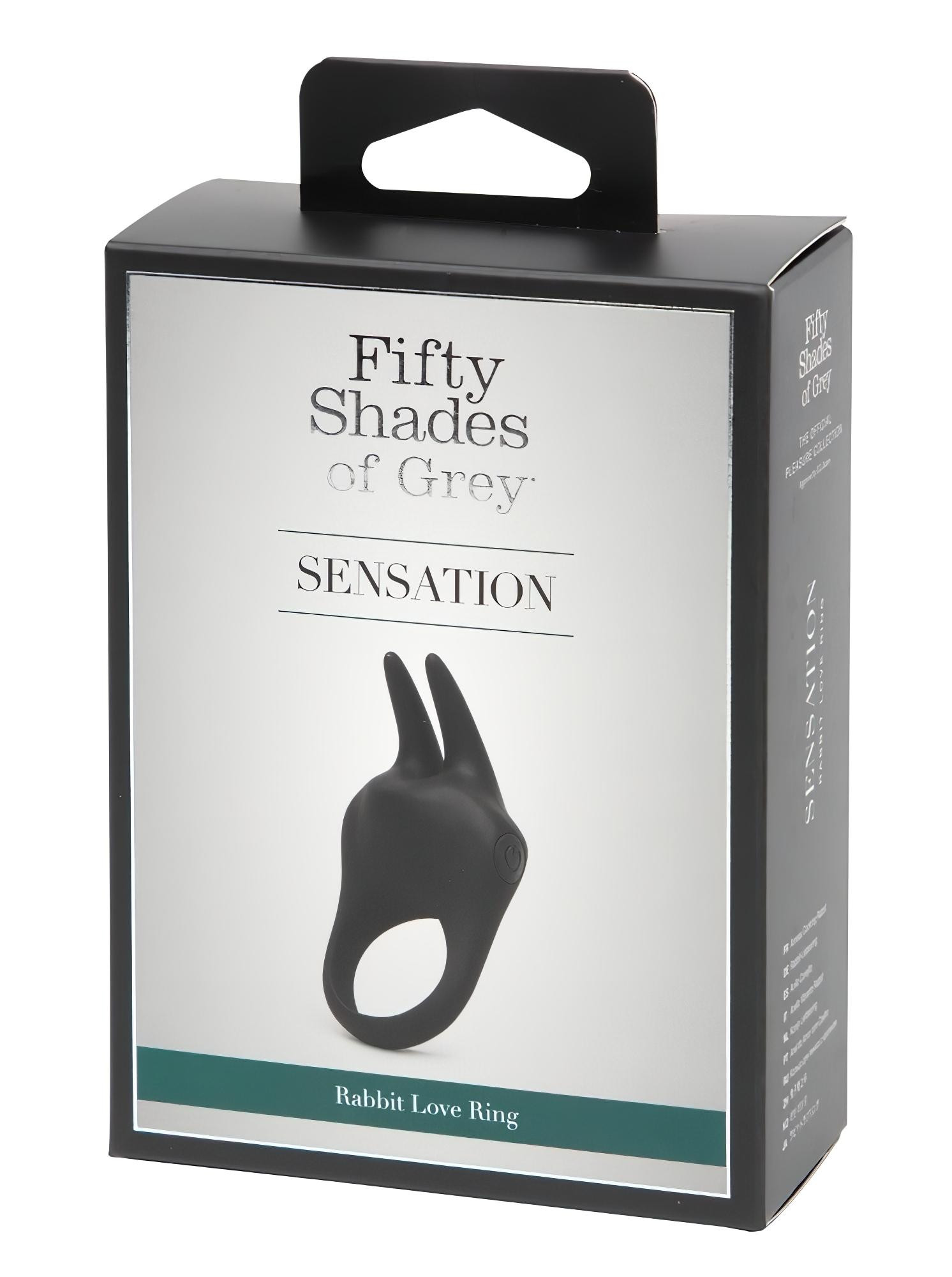 Fifty Shades of Grey - Vibračný krúžok na penis Sensation Bunny (čierny)