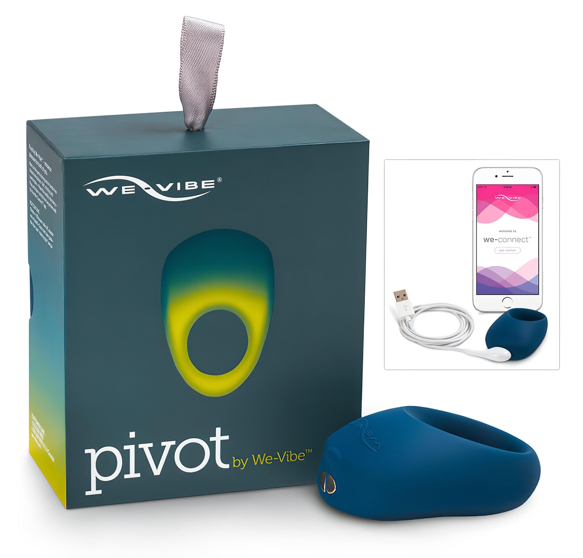 We-Vibe Pivot - nabíjateľný, vibrujúci krúžok na penis (modrý)