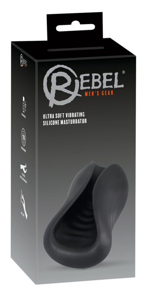 Rebel - nabíjecí silikonový vibrátor na penis (černý)