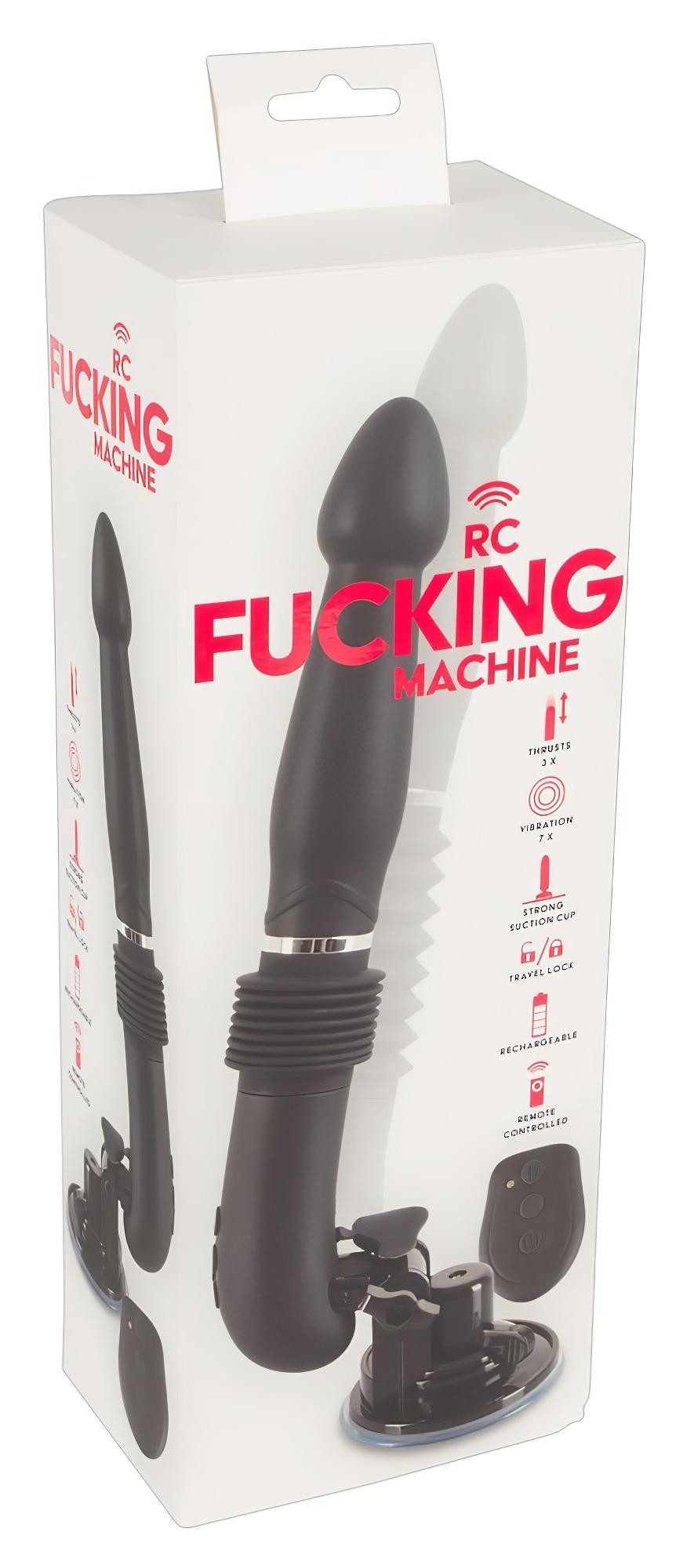 You2Toys RC Fucking Machine - nabíjecí vibrátor s posuvem a přísavkou na dálkové ovládání (černý)