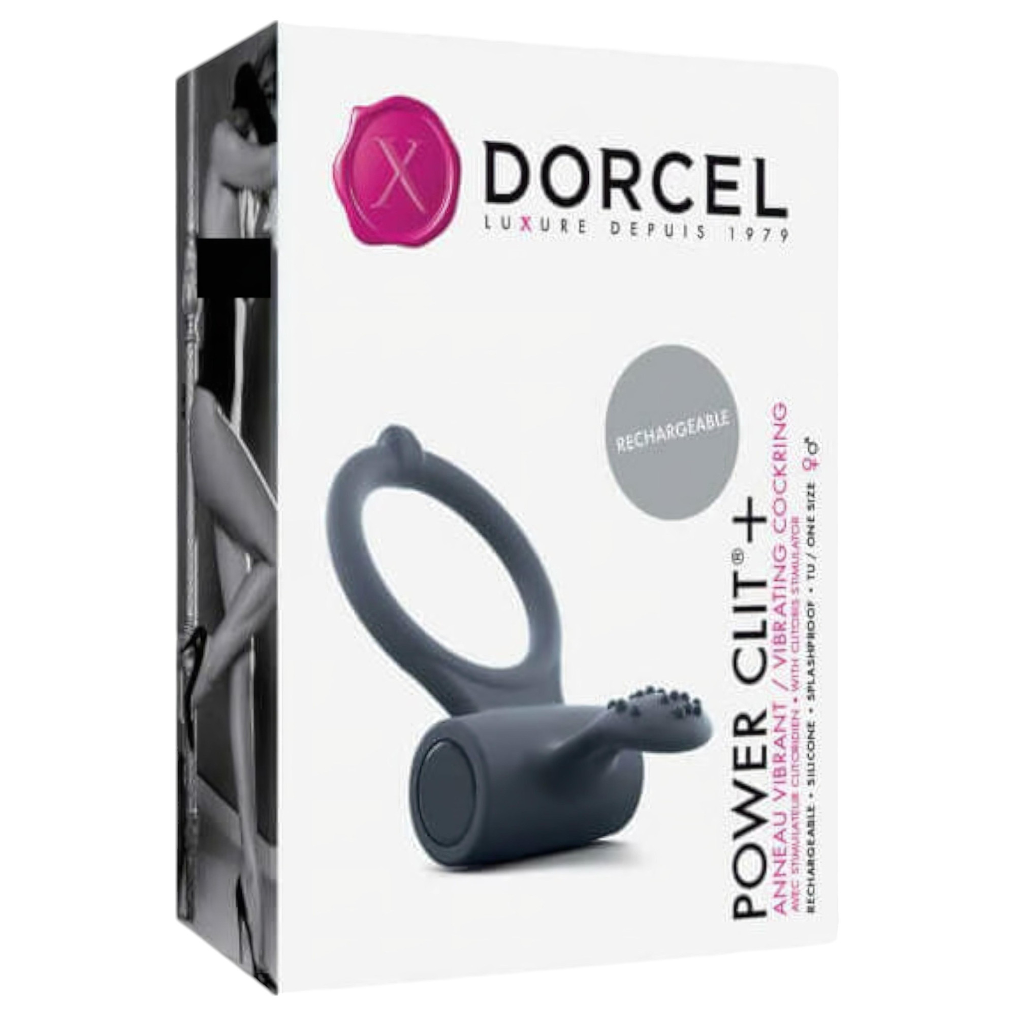 Dorcel Power Clit Plus - vibračný krúžok na penis na batérie (čierny)