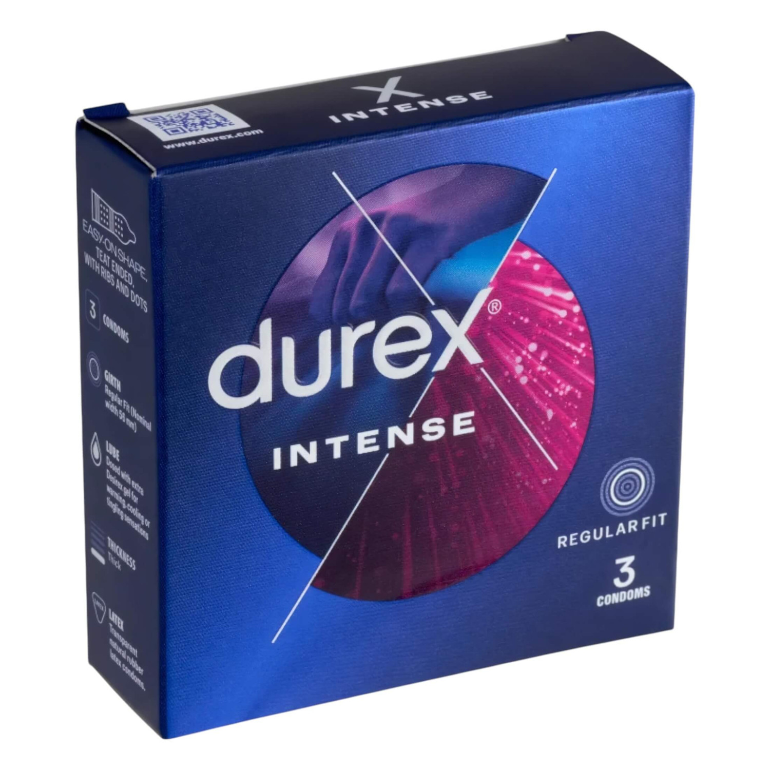 Durex Intense - vroubkované a tečkované kondomy (3ks)