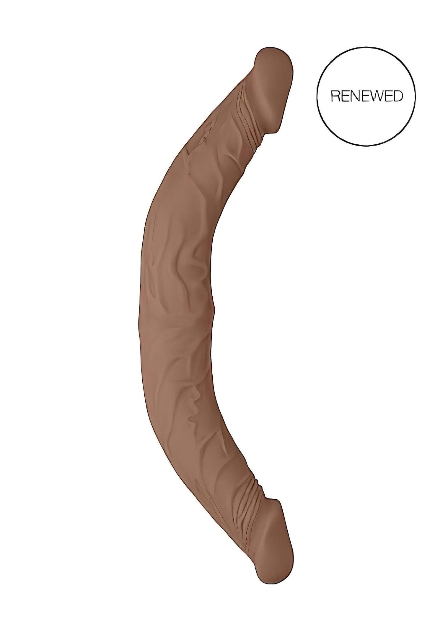 RealRock Double Dong 14 - dvojité dildo (36 cm) - tmavě přírodní