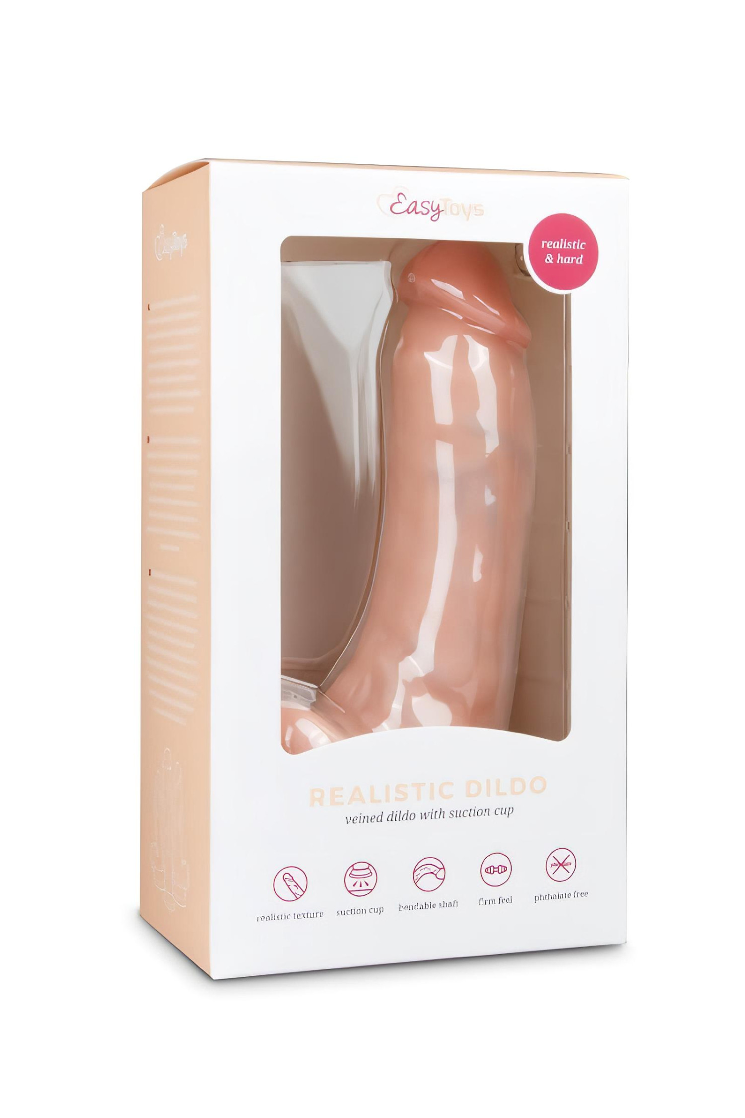 Easytoys - dildo s přísavkou a varlaty (20cm) - tělová barva